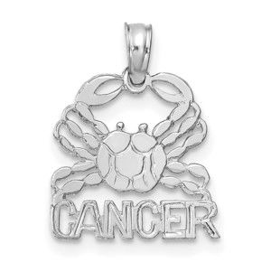 Million Charms 14k WG CANCER Zodiac Charm Pendant